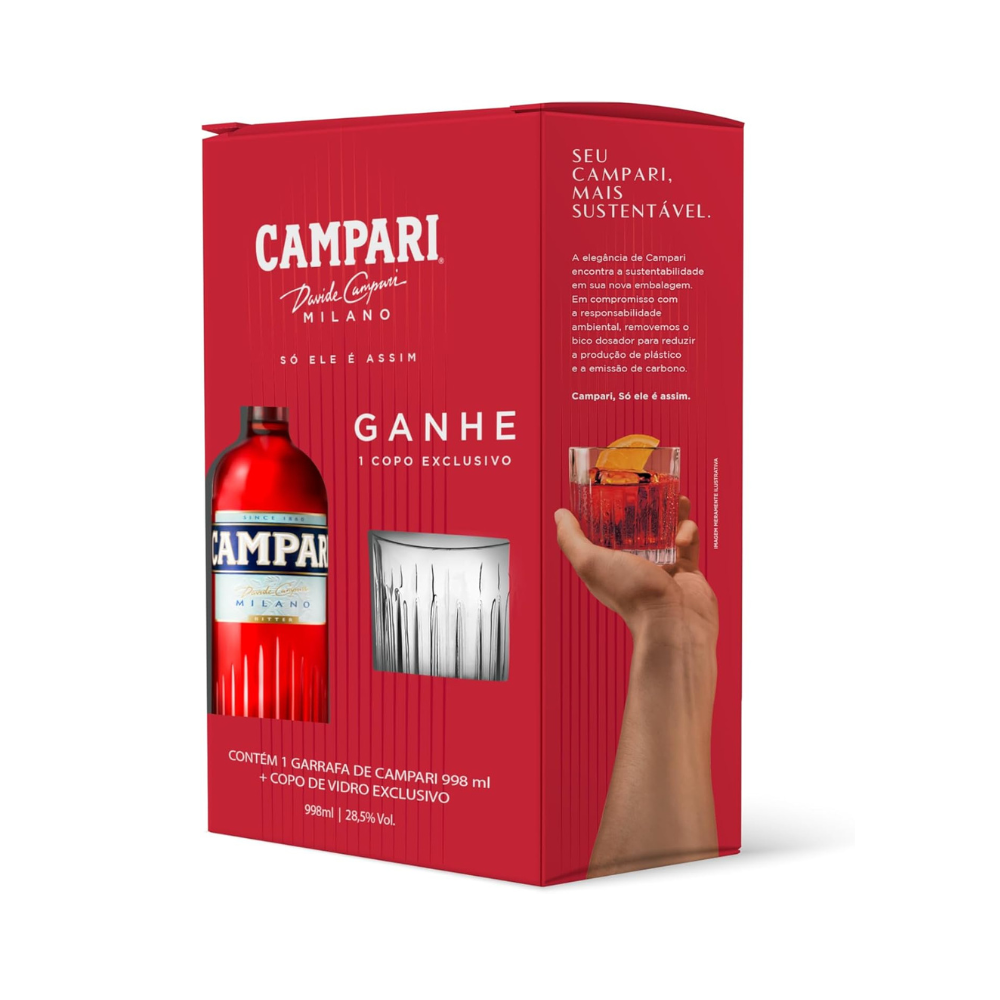 Aperitivo Campari 748ml + Copo